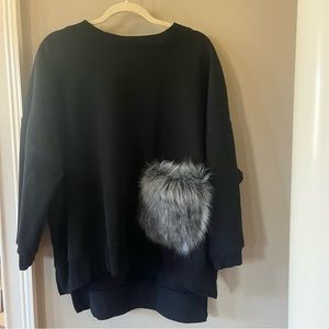 Zara Sweatshirt with Faux Fur Pocket
